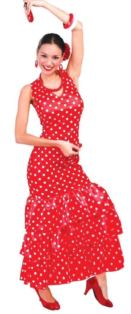 ladies red polka dot dress